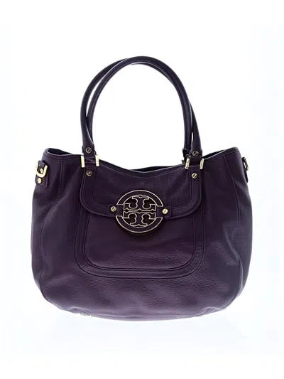 Pre-owned Tory Burch Leather Shoulder Bag In Purple