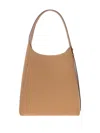 Tory Burch Light Brown Leather Hobo Romy Small Shoulder Bag In Brown