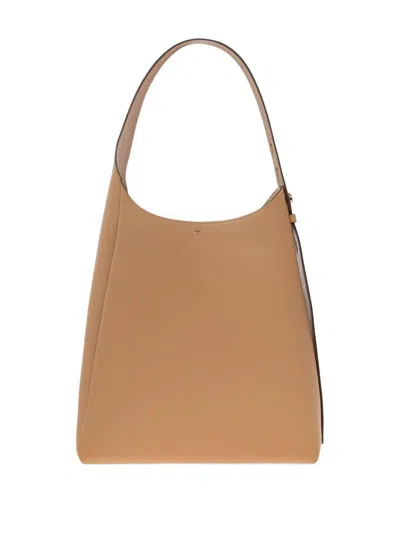 Tory Burch Light Brown Leather Hobo Romy Small Shoulder Bag In Nude