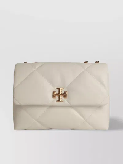 Tory Burch Leather Shoulder Bag With Chain Strap And Quilted Design