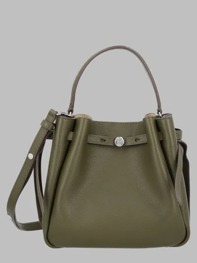 Tory Burch Leather Shoulder Bag With Top Handle In Green