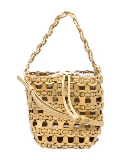 Pre-owned Tory Burch Leather Shoulder Bag In Yellow