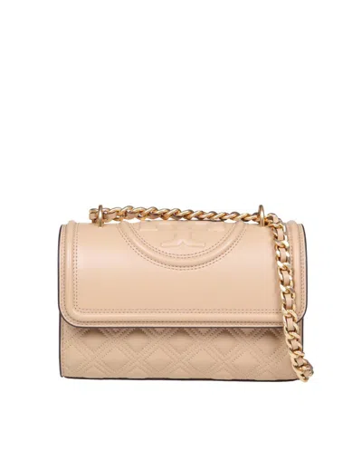 Tory Burch Small Fleming Bag In Desert Color Leather In Desert/beige