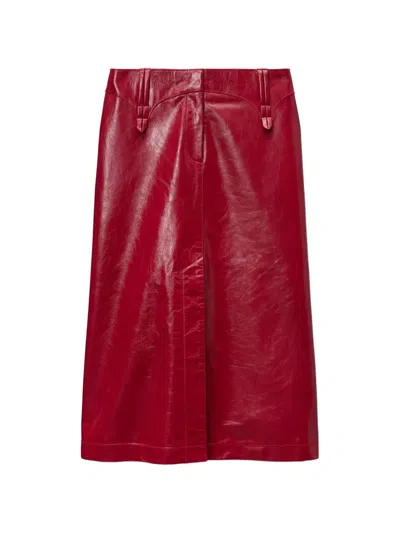 Tory Burch Leather Skirt In Animal Print