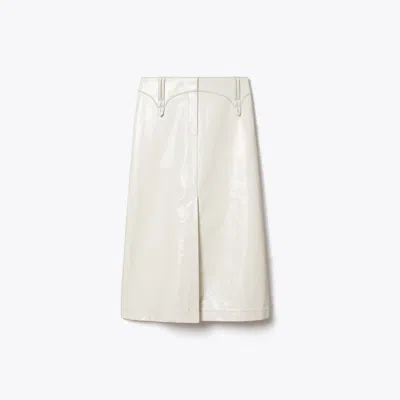 Tory Burch Leather Skirt In White