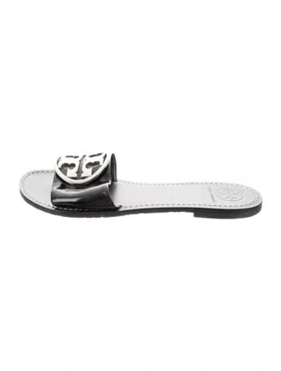 Pre-owned Tory Burch Leather Slides In Black