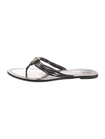 Pre-owned Tory Burch Leather Slides In Blue