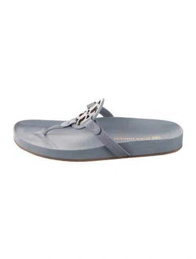Pre-owned Tory Burch Leather Slides In Blue
