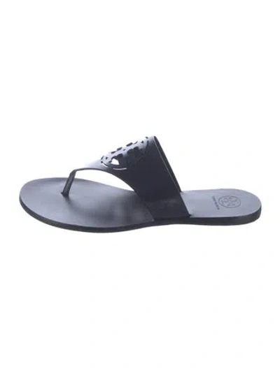 Pre-owned Tory Burch Leather Slides In Blue