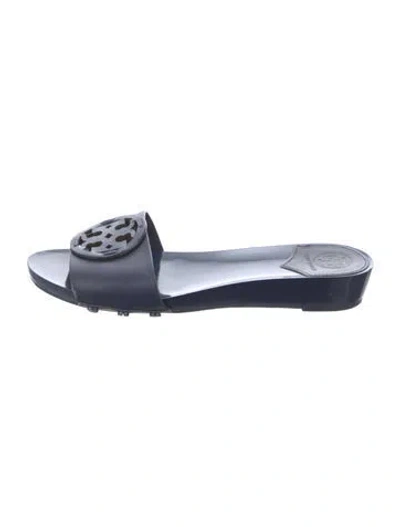 Pre-owned Tory Burch Leather Slides In Blue