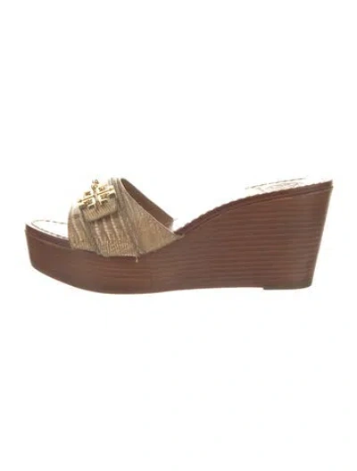 Pre-owned Tory Burch Leather Slides In Brown