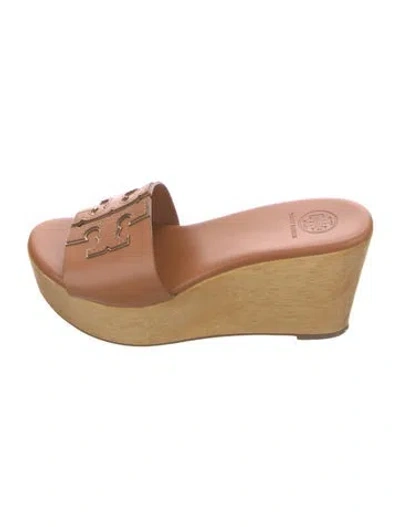 Pre-owned Tory Burch Leather Slides In Brown