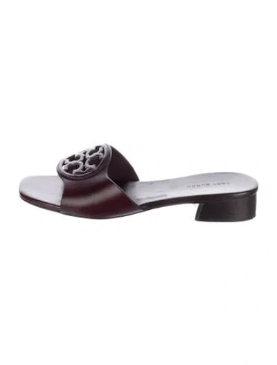 Pre-owned Tory Burch Leather Slides In Brown