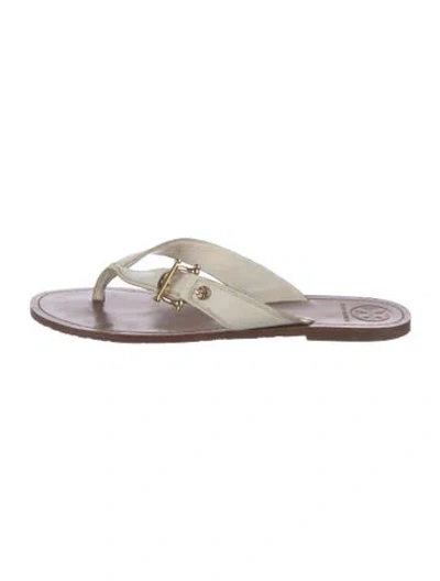 Pre-owned Tory Burch Leather Slides In Brown