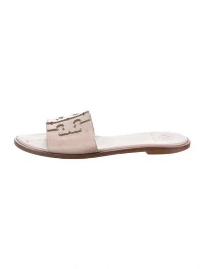 Pre-owned Tory Burch Leather Slides In Brown