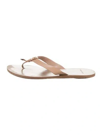 Pre-owned Tory Burch Leather Slides In Brown