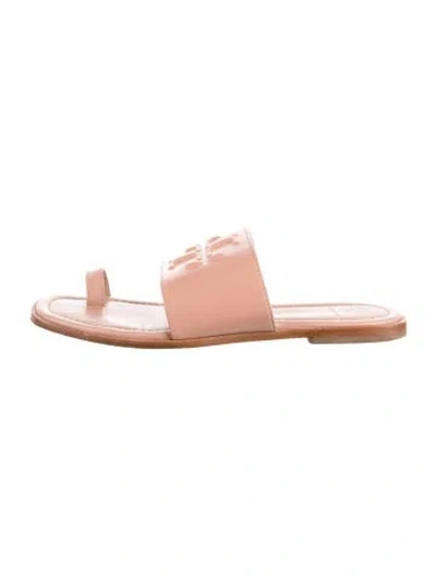 Pre-owned Tory Burch Leather Slides In Brown
