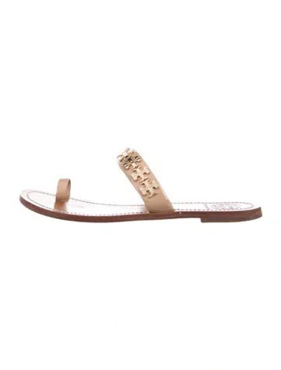 Pre-owned Tory Burch Leather Slides In Brown
