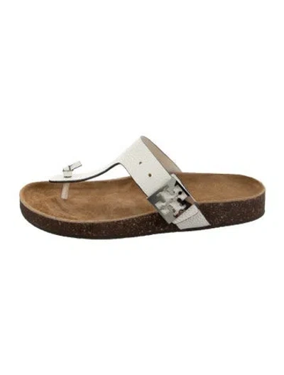Pre-owned Tory Burch Leather Slides In Brown