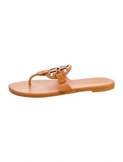 Pre-owned Tory Burch Leather Slides In Brown
