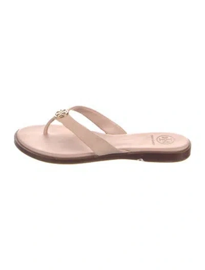 Pre-owned Tory Burch Leather Slides In Brown