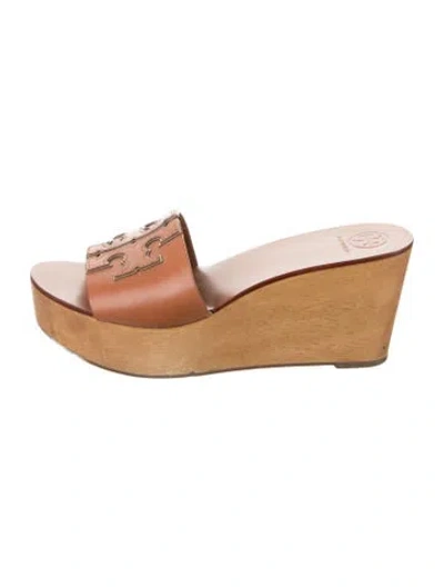 Pre-owned Tory Burch Leather Slides In Brown