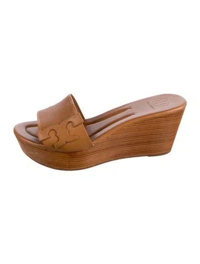 Pre-owned Tory Burch Leather Slides In Brown