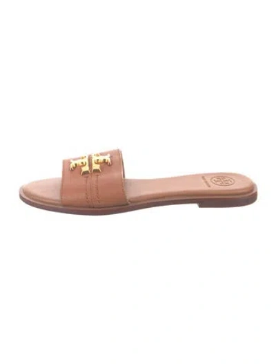 Pre-owned Tory Burch Leather Slides In Brown