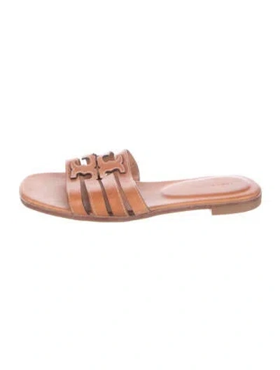 Pre-owned Tory Burch Leather Slides In Brown