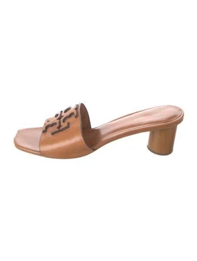 Pre-owned Tory Burch Leather Slides In Brown