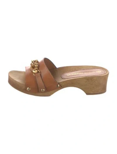 Pre-owned Tory Burch Leather Slides In Brown
