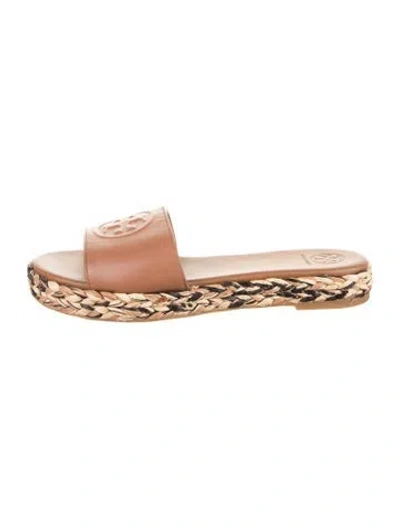 Pre-owned Tory Burch Leather Slides In Brown