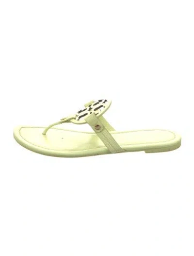 Pre-owned Tory Burch Leather Slides In Green