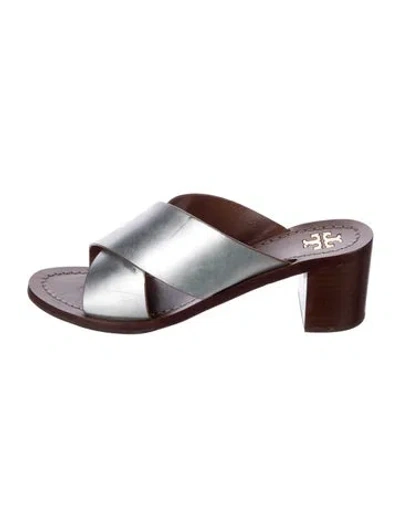 Pre-owned Tory Burch Leather Slides In Multi