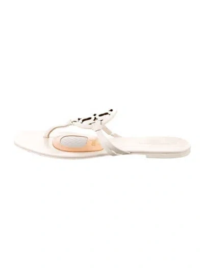 Pre-owned Tory Burch Leather Slides In Neutral