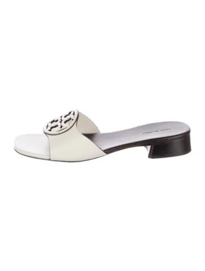 Pre-owned Tory Burch Leather Slides In Neutral