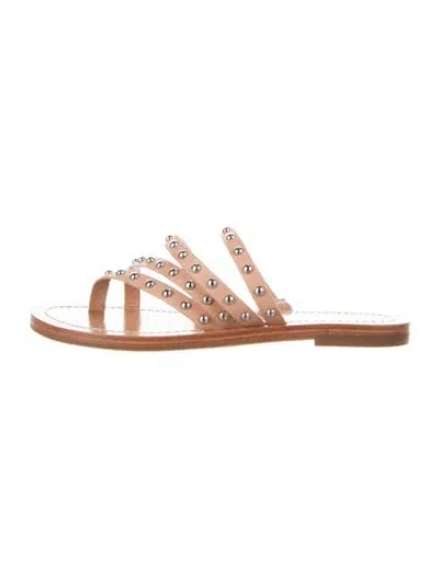 Pre-owned Tory Burch Leather Slides In Neutral