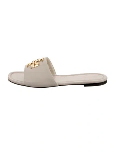 Pre-owned Tory Burch Leather Slides In Neutral