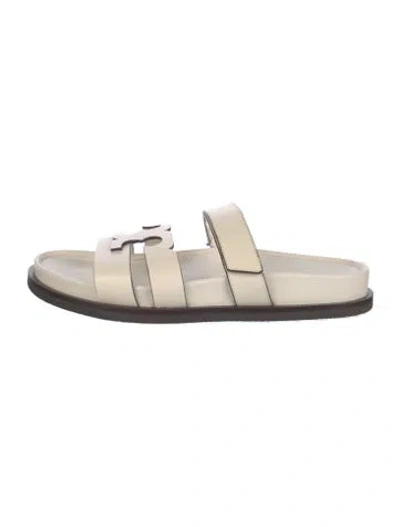 Pre-owned Tory Burch Leather Slides In Neutrals