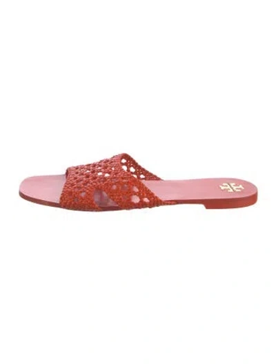 Pre-owned Tory Burch Leather Slides In Orange
