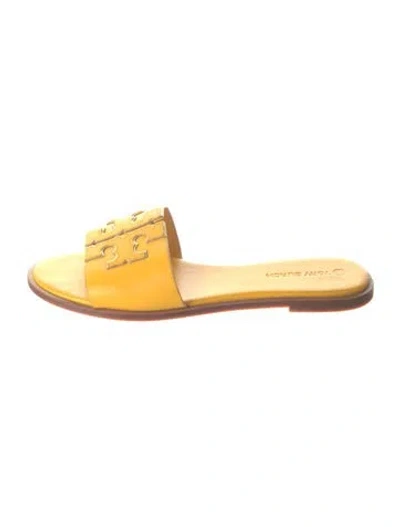 Pre-owned Tory Burch Leather Slides In Orange