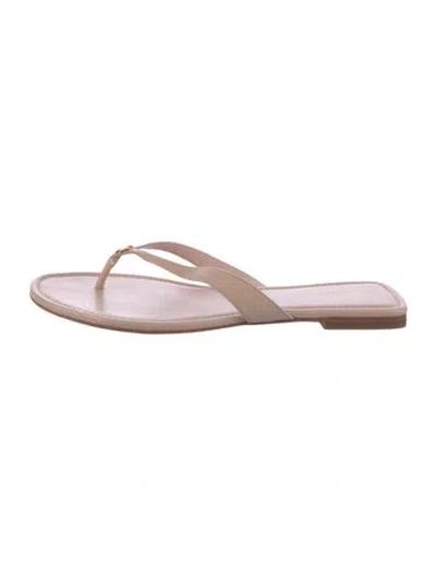 Pre-owned Tory Burch Leather Slides In Pink