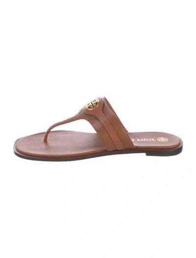 Pre-owned Tory Burch Leather Slides In Pink