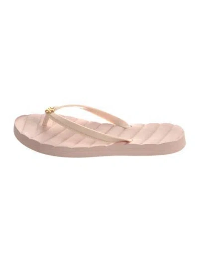 Pre-owned Tory Burch Leather Slides In Pink