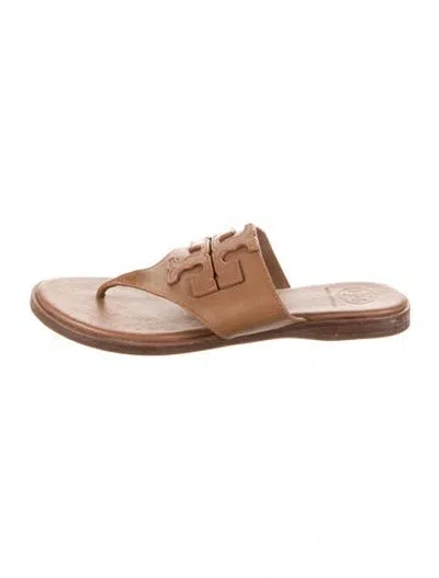 Pre-owned Tory Burch Leather Slides In Pink