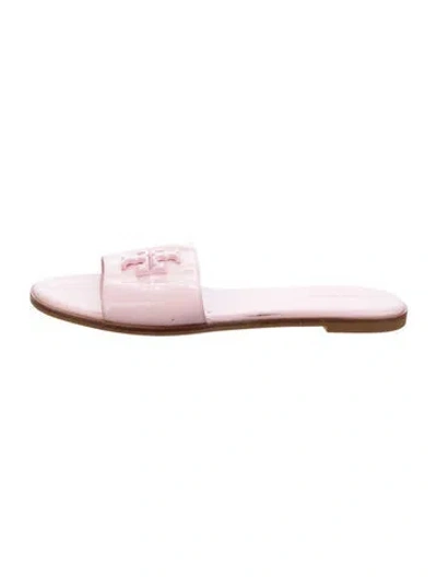 Pre-owned Tory Burch Leather Slides In Pink