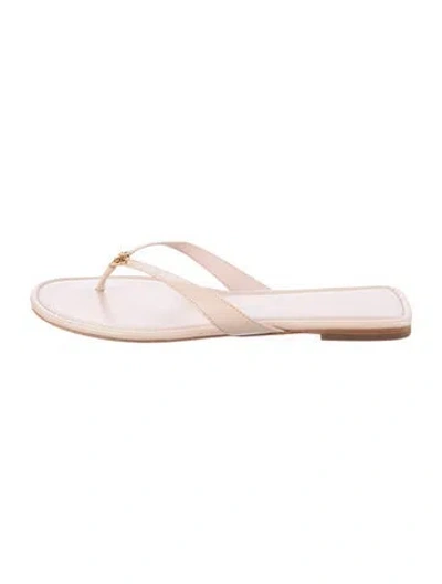 Pre-owned Tory Burch Leather Slides In Pink