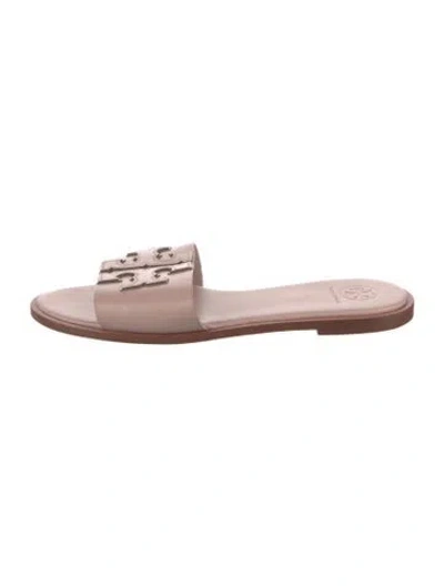 Pre-owned Tory Burch Leather Slides In Pink