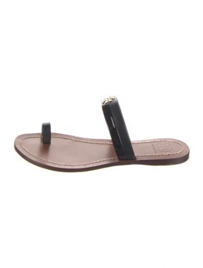 Pre-owned Tory Burch Leather Slides In Pink