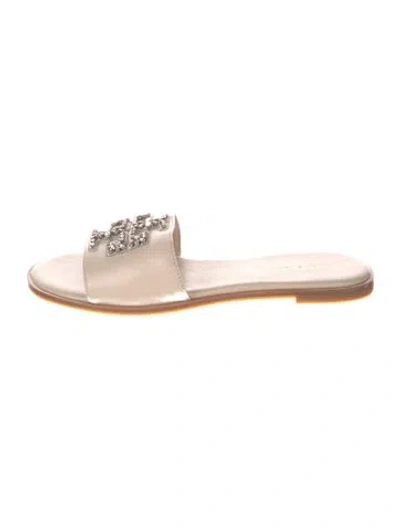 Pre-owned Tory Burch Leather Slides In Pink